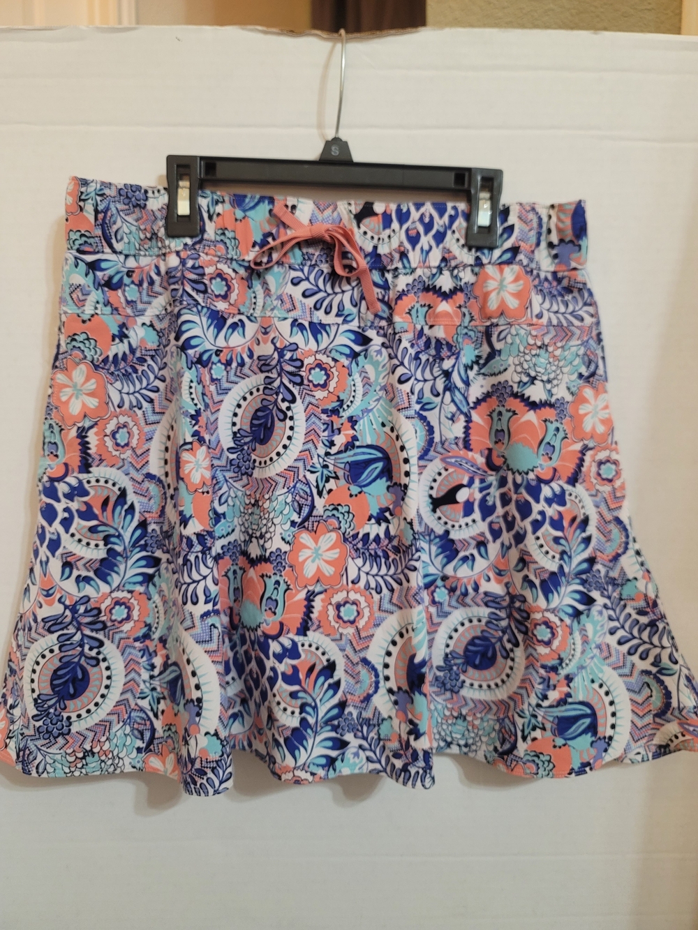 T By Talbots Floral Paisley Skater Skort in Pink, Blue & Mint